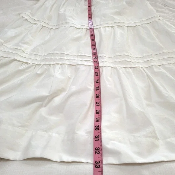Anthropologie Somerset White Tiered Smocked Countrycore Cottage Maxi Skirt PM - Picture 9 of 9